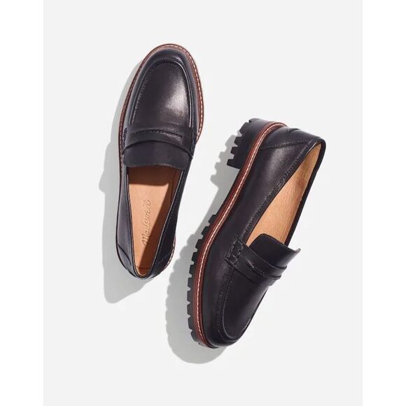 Madewell Shoes - Madewell The Corinne Lugsole Leather Loafers size 10 Black